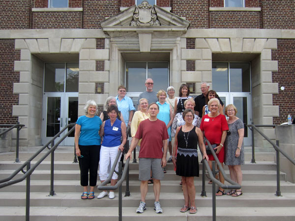 Photo of people on RHS front steps