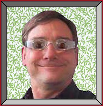 Photo of John E Johnson in telescopic goggles