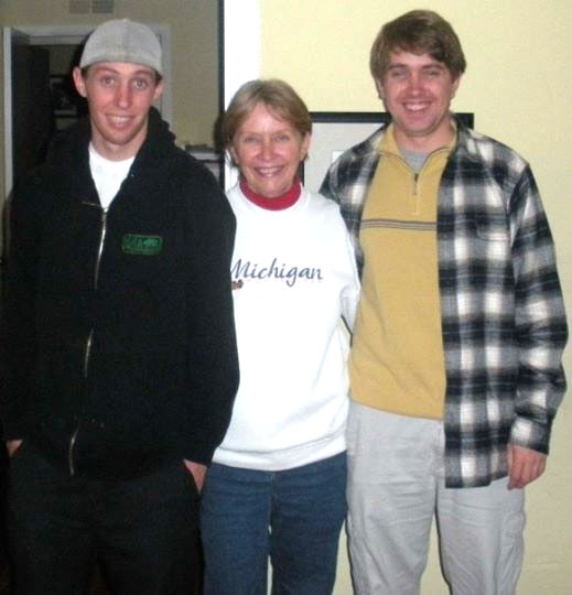 Sally Foster with her two sons photo